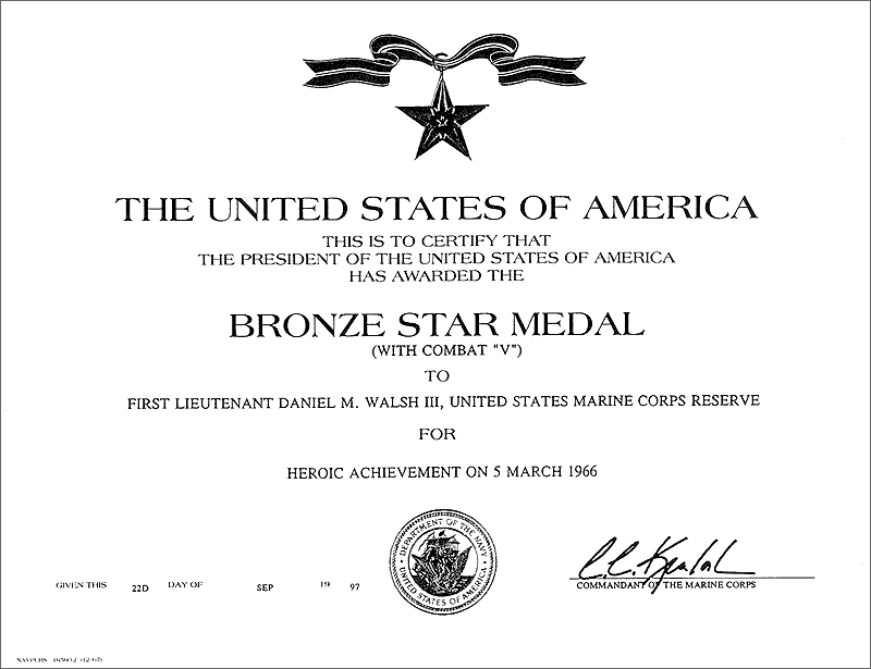 Dan Walsh receives his Bronze Star—belatedly